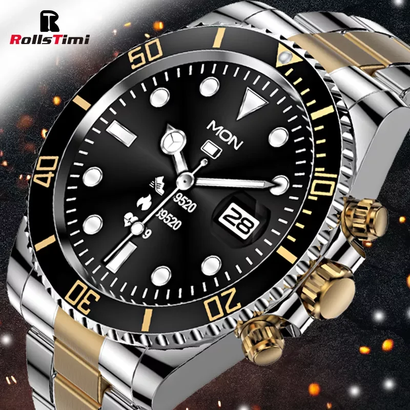 

Rollstimi 2022 Smart Watch Mens Full Touch Screen Luxury Fitness IP68 Bluetooth Call Smart Bracelet For Xiaomi Phone Android ios