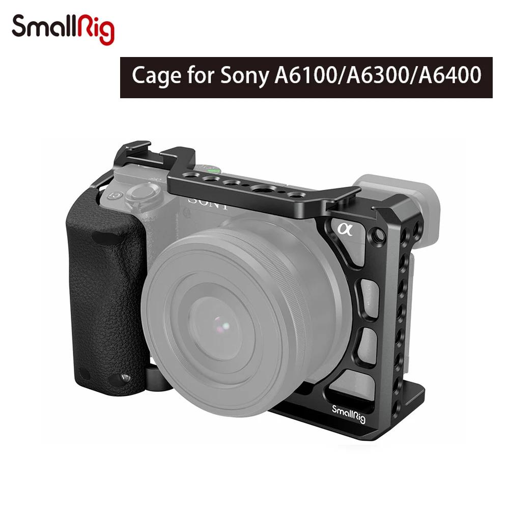 

SmallRig 3164 DSLR Sony A6400 Camera Cage with Silicone Handgrip Handle for Sony A6100 A6300 A6400 Camera Cage Rig Cold Shoe 316