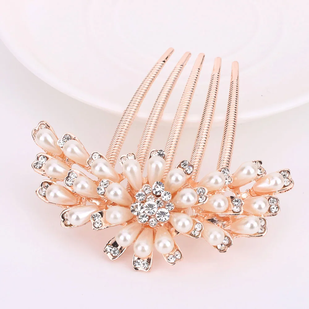 Подсолнухая Расческа с пятью зубцами стразы аксессуары для волос свадебный