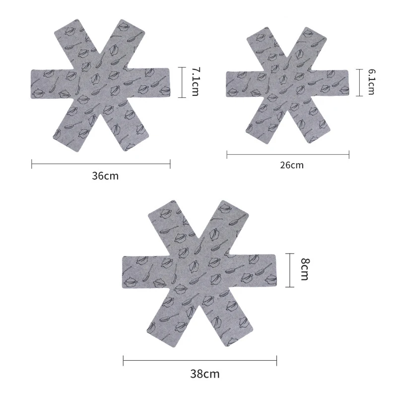 

Подкладки для кастрюль и сковородок из нетканого материала, набор из 3/12 штук