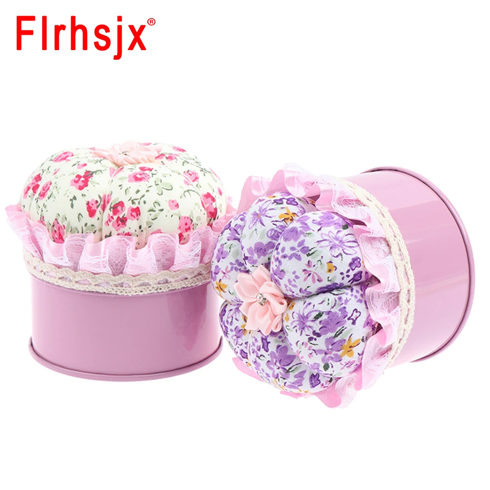 

Игла с цветочным рисунком, булавка для иглы, подушка для рукоделия, подушки для квилтинга «сделай сам» с чехлом для хранения, товары для шить...