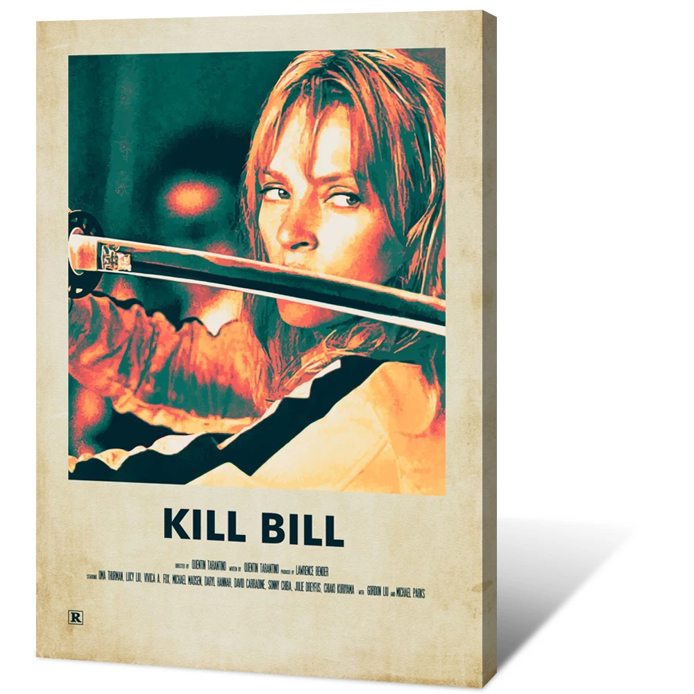 

Плакаты из фильма Квентин Тарантино Убить Билла, ретро плакаты на холсте, печать для домашней комнаты, Настенный декор, Классический плакат из фильма