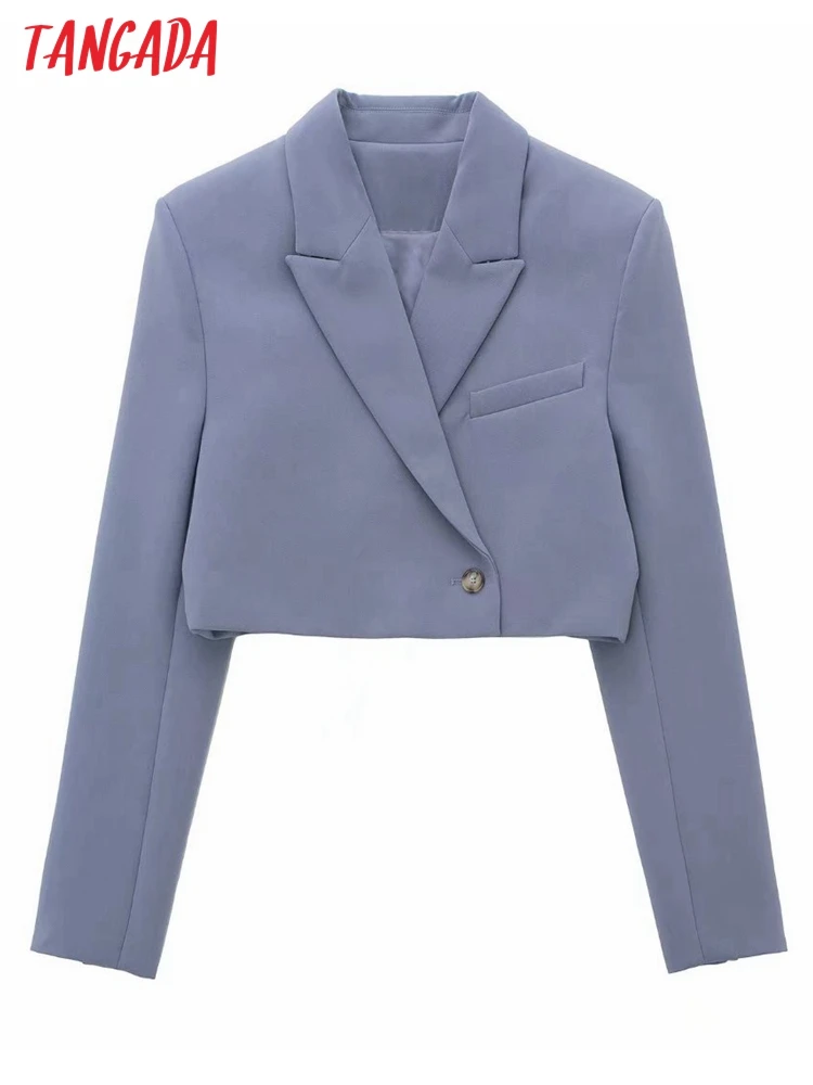 

Пиджак короткий женский однотонный с длинным рукавом, 3H363