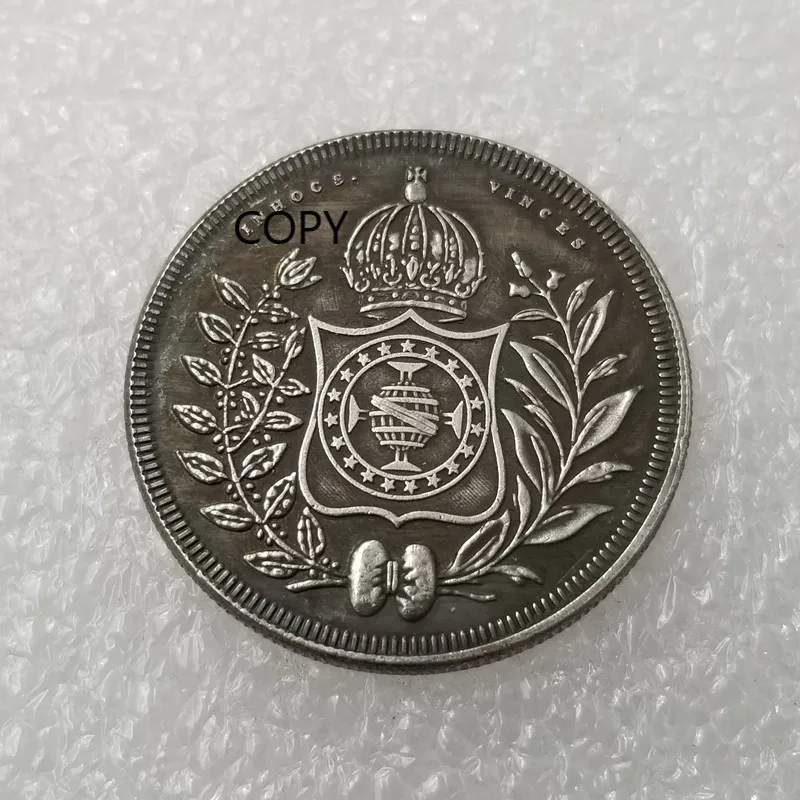

Brazil 1843 Silver Plated Commemorative Collector Coin Gift Lucky Challenge Coin COPY COIN