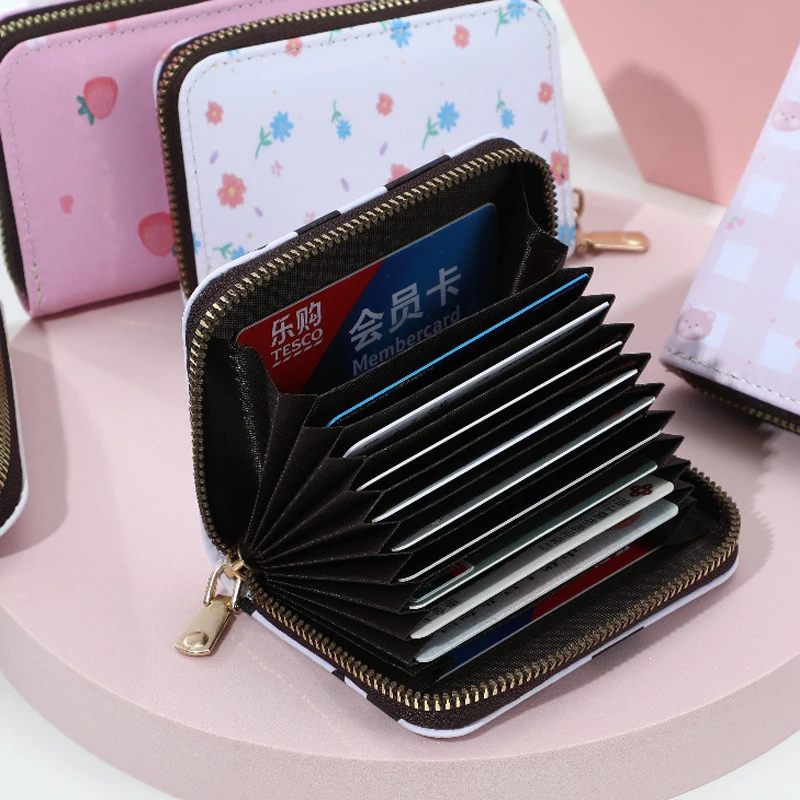 

Women Card Holder Wallet PU Leather Cute Cartoon Card Case School Holder Men Women Credit Passport Card Bag ID Passport