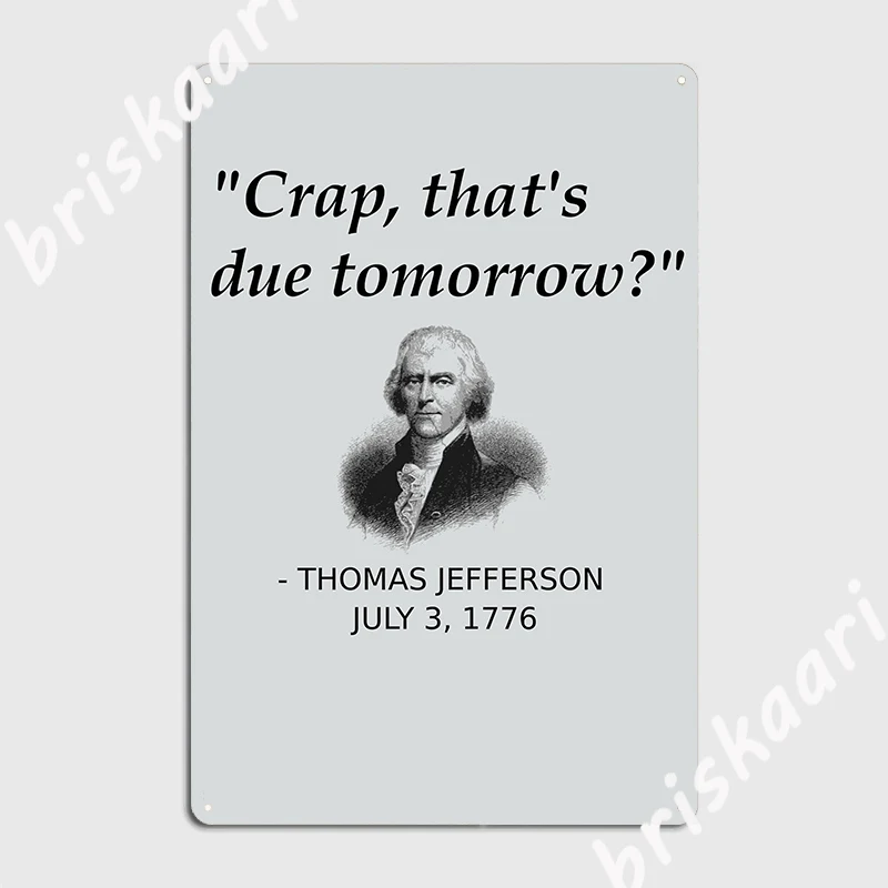 

Забавный Томас Джефферсон День независимости США металлическая вывеска клуб Ретро стиль