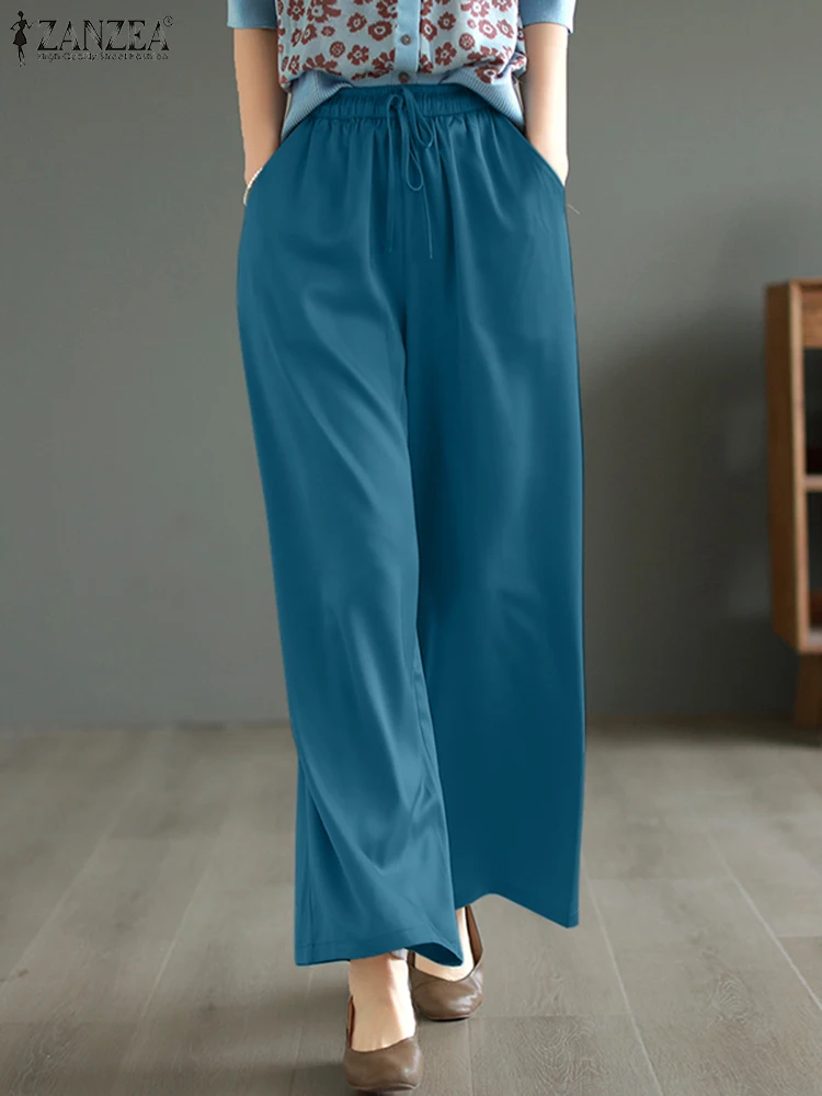 Осенне-летние брюки ZANZEA модные женские элегантные свободные широкие 2024