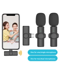 wireless lavalier microphone portable audio video recording noise reduction mini recording outdoor for iphone android lives game