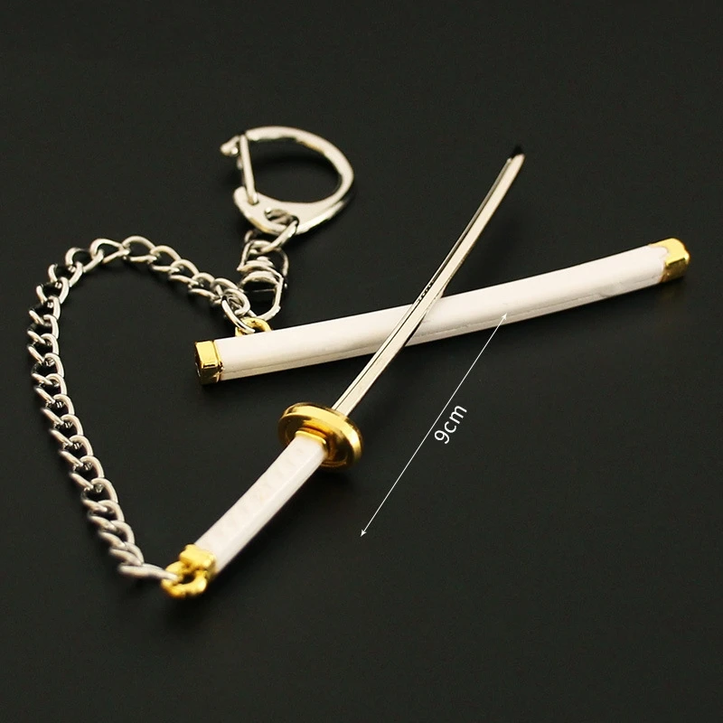 Цельный брелок для ключей 9 см аниме меч ророноа Зоро катана самурайский