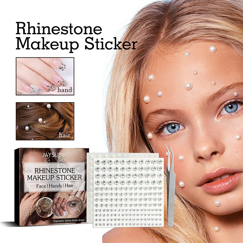 

2 Sheets Fashion Women Tattoo Diamond Makeup Eyeliner Eyeshadow Face Sticker Jewel Eye Makeup Crystal Eyes Sticker 3D Rhinestone