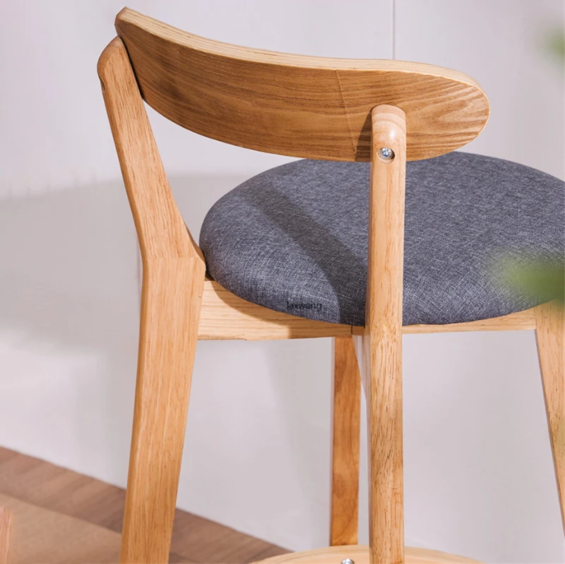 Скандинавские барные стулья из массива дерева спинка барный стул мягкое сиденье