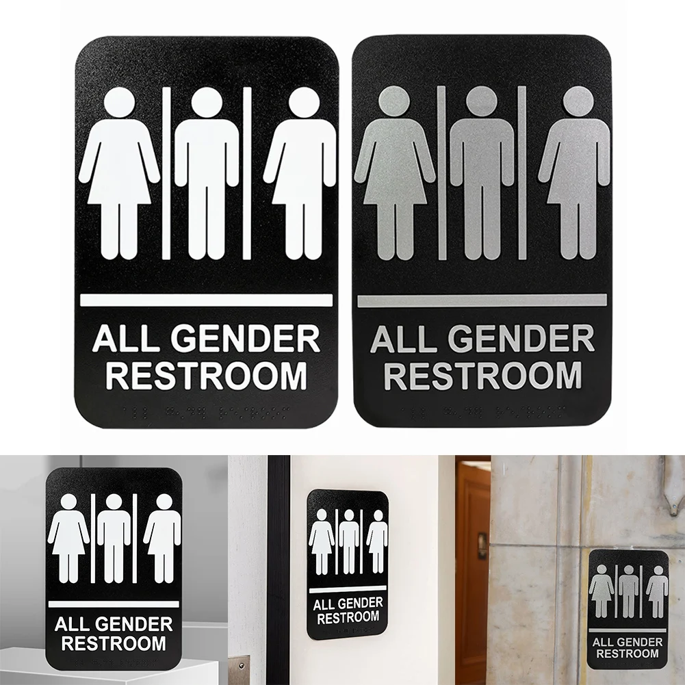 

ABS Bathroom Toilet Signs WC Restroom Signs Braille Bump Texture Parks Decoration Toilet Prompt Mark For Museum Scenic Spot Shop