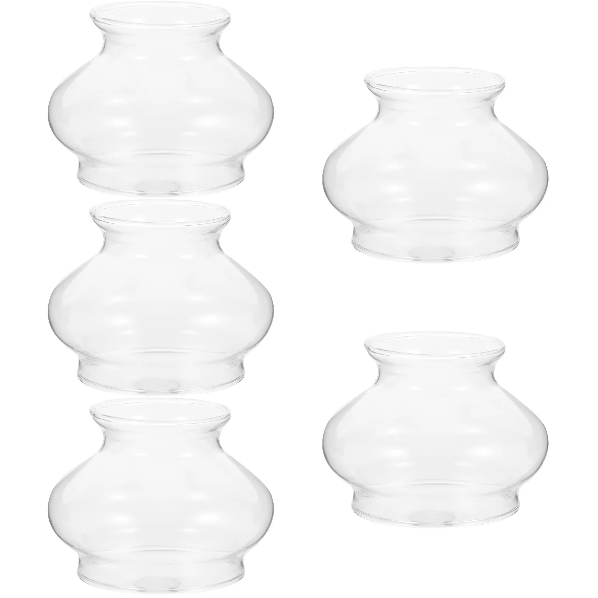

5pcs Transparent Lampshade Cover Retro Oil Lamp Cover Kerosene Clear Cover Butter Lamp Cover