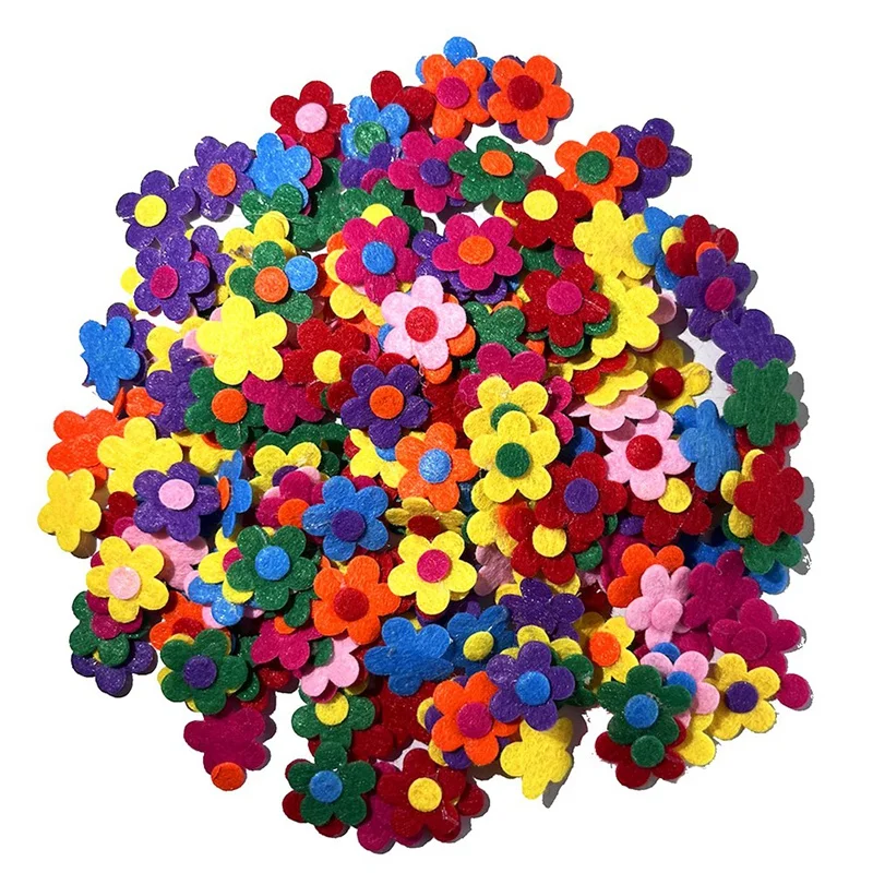 300 шт. нетканые фетровые тканевые наклейки на стену с цветами для школьного