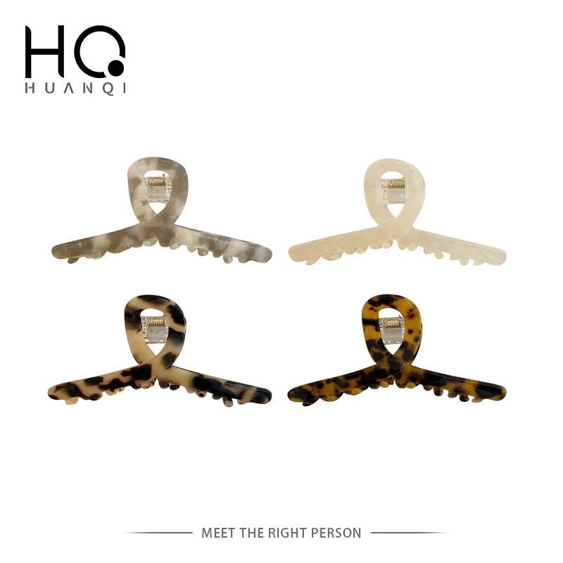 

Элегантный зажим для волос HUANZHI с леопардовым принтом, большая заколка для волос из ацетата, заколка-краб для волос для женщин, аксессуары дл...