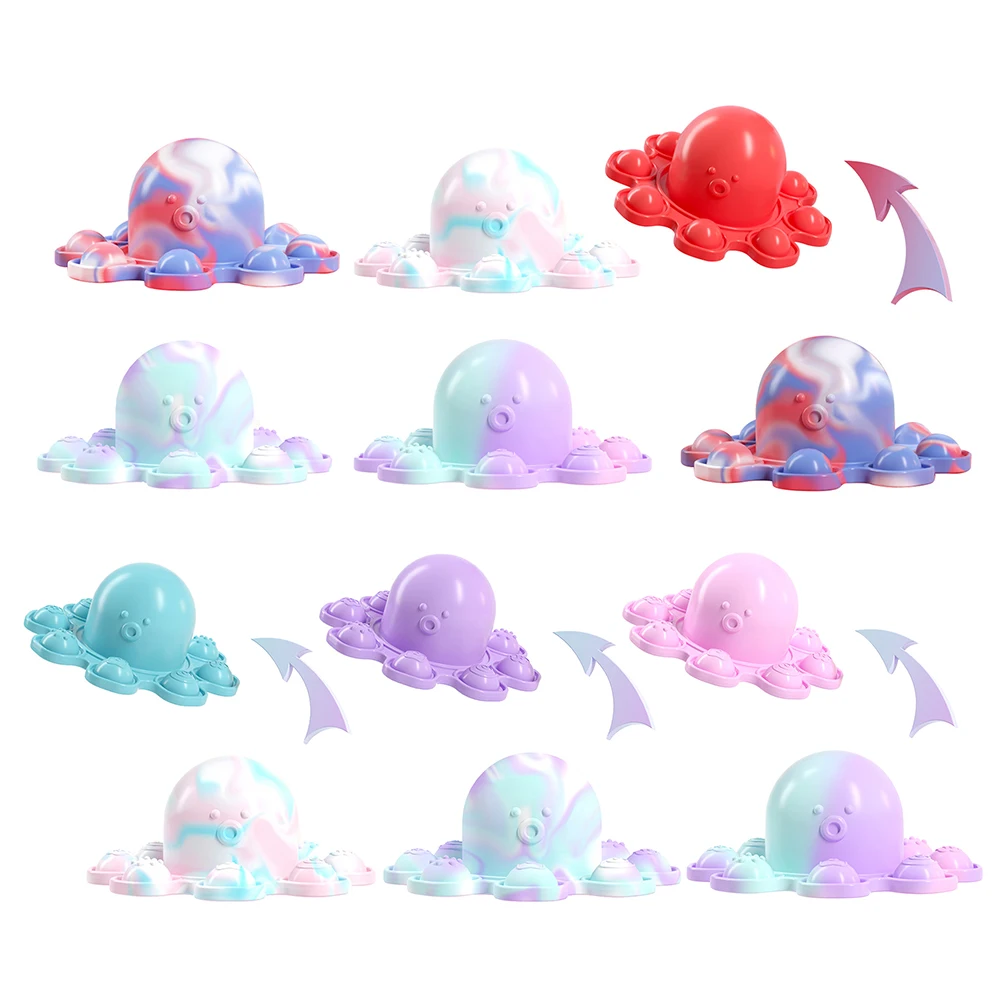 

Stress Relief Squeezing Flipping Octopus Toy Creative Push Bubble Sensory Toys for Adults Kids Concentration Training
