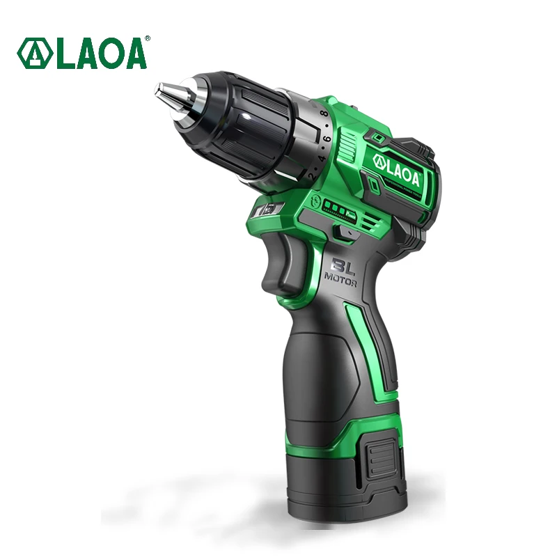 LAOA electric hand drill lithium battery screwdriver rechargeable brushless motor lithium battery LED light 16V multi-function