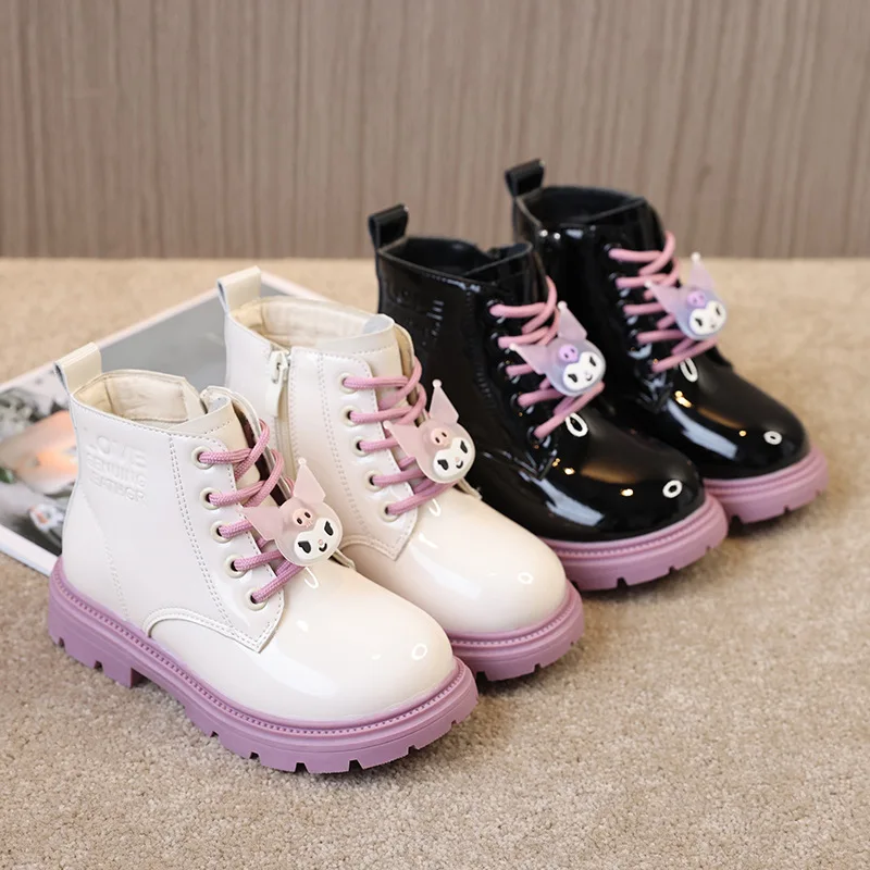 

Cute Cartoon Autumn Winter Shoes Sanrio Anime Kuromi Kawaii Girl Waterproof Soft Sole Nonslip Snow Boots Birthday Christmas Gift