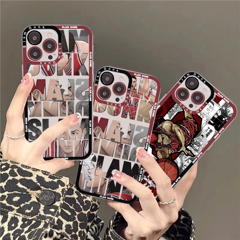 

Cute Cartoon Slam Dunk Phone Case For IPhone 13 14 Pro Max XS XR 12 11 Pro 13 Mini 6 7 8 Plus Soft Clear Back Cover