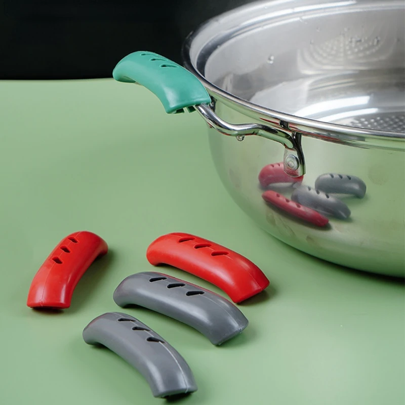 

Термоизолирующая Крышка для кастрюль, Универсальный однотонный нескользящий чехол для ручки посуды, кухонные аксессуары, 2 шт.