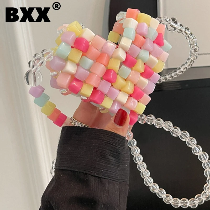 

[BXX] Simply Design Summer Beads Transparent Bags For Women 2023 New Fashion Protable Love Shoulder Crossbody Bag Female 8AB298