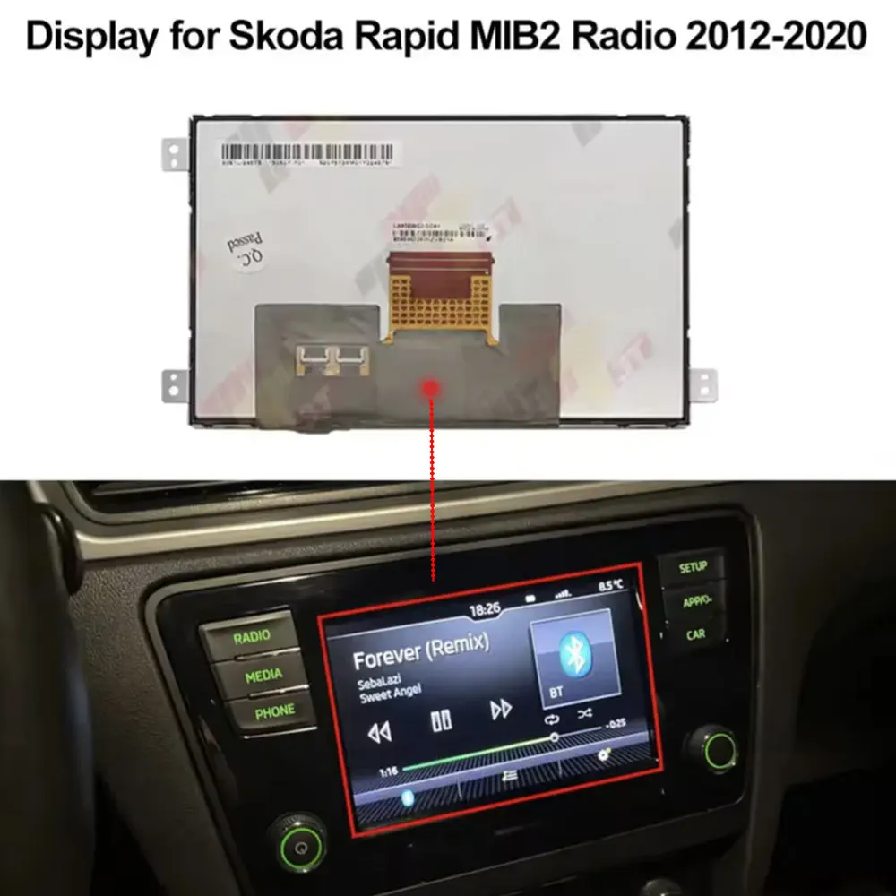 Фото Дисплей для VW Golf 7, Tiguan, Skoda Octavia 3, Rapid, Yeti, MIB2, LCD-экран для радио и мультимедиа на приборной панели №3