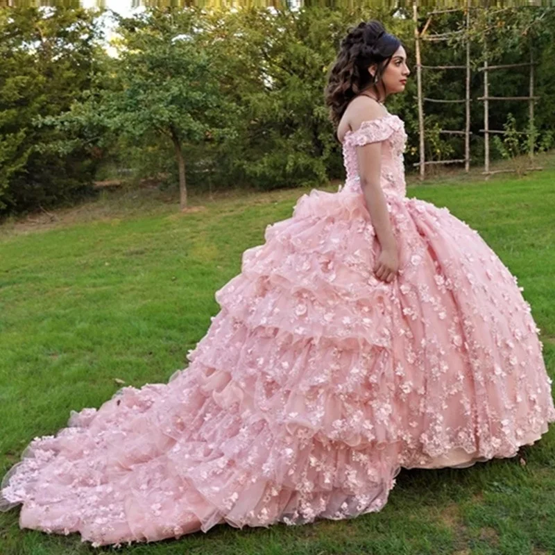 

Pink Vestidos Luxury Sequin Quinceanera Dress Classic Sweetheart Neck Ball Gown Party Dress Robe De Bal Prom Dress Customize