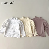 2022 print kids baby clothes cotton puff sleeve t shirts new korean style solid tops autumn baby clothing