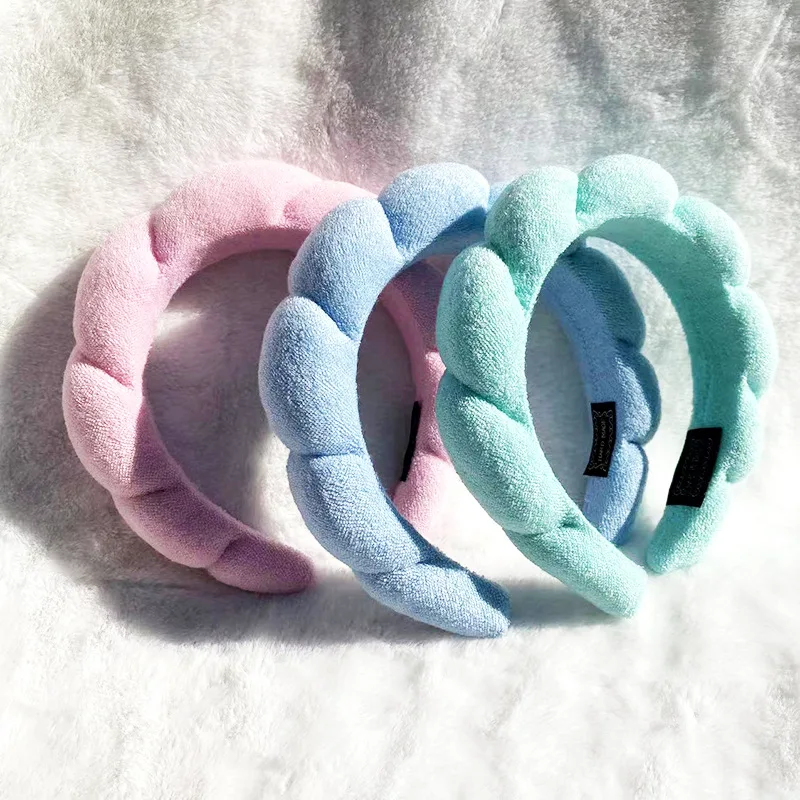 

Sponge Headband Versed Headband Puffy Headband Makeup Bubble Terry Cloth Co Spa Retro Hair Bands Soft Hairband Headwear