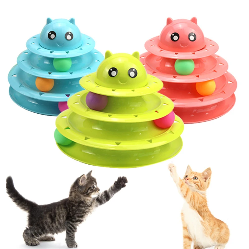 

Cat Toy 3/4 Levels Tower Tracks Cat Toys Interactive Cat Intelligence Training Amusement Plate Cat Tower Pet Products Cat Tunnel