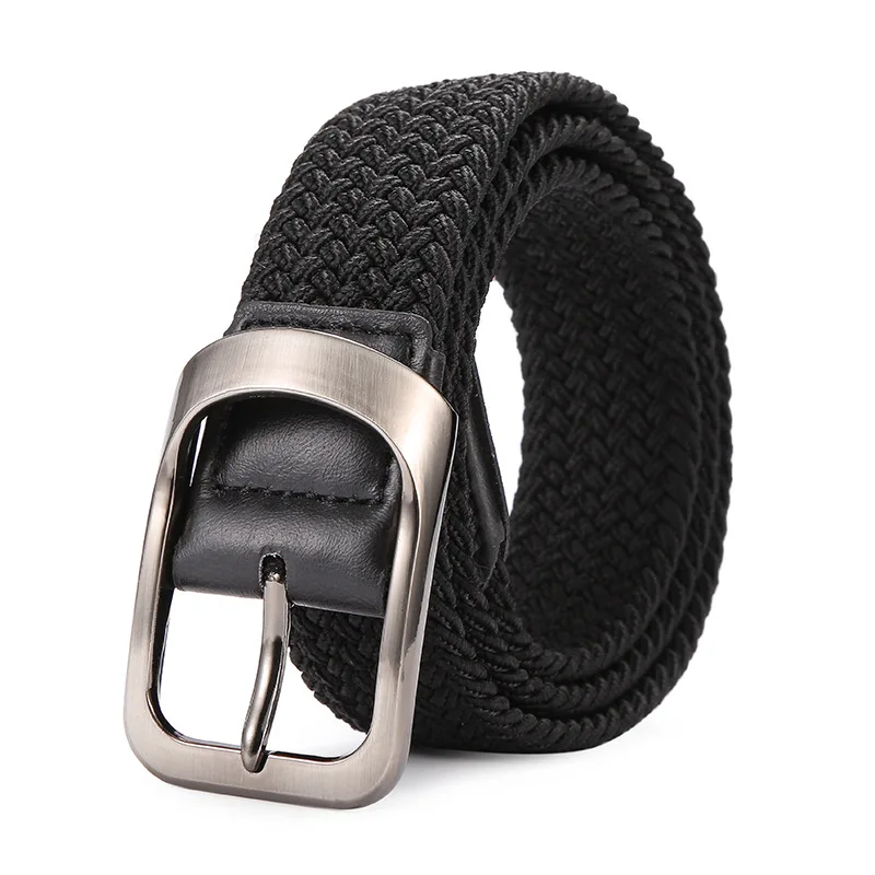 Men's Elastic Belts Stretch High Quality Fashion Waistband Trend Vintage Pin Buckle Male Working Belt Elastic Brown Belt DT096