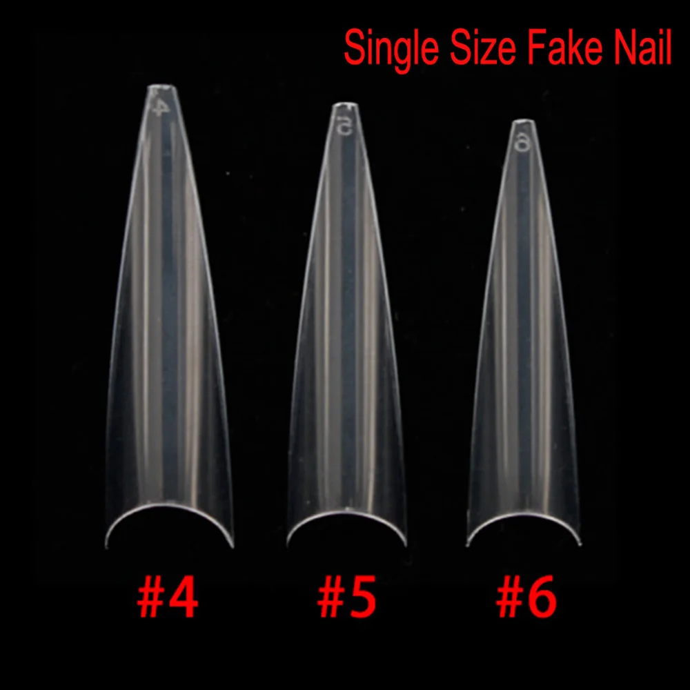 600pcs Fake Nails Complement Single size 4 5 6  Stiletto French False Nail Tips