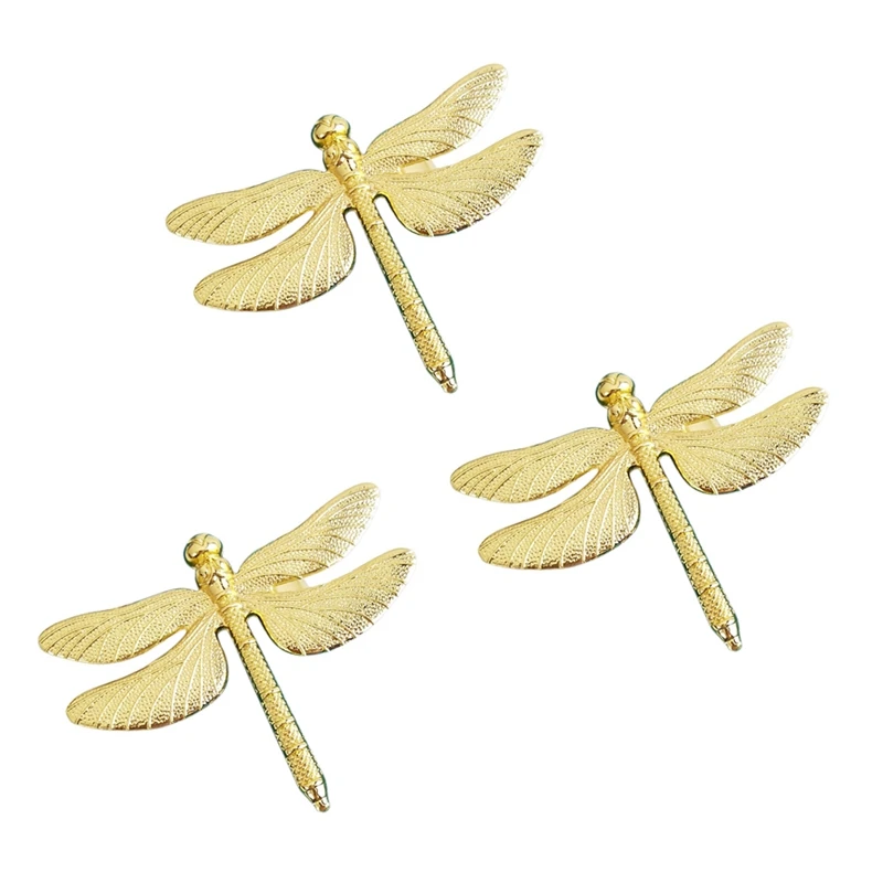 

18PCS Dragonfly Napkin Ring Gold DIY Hotel Wedding Banquet Table Display Metal Napkin Buckle Christmas Decoration