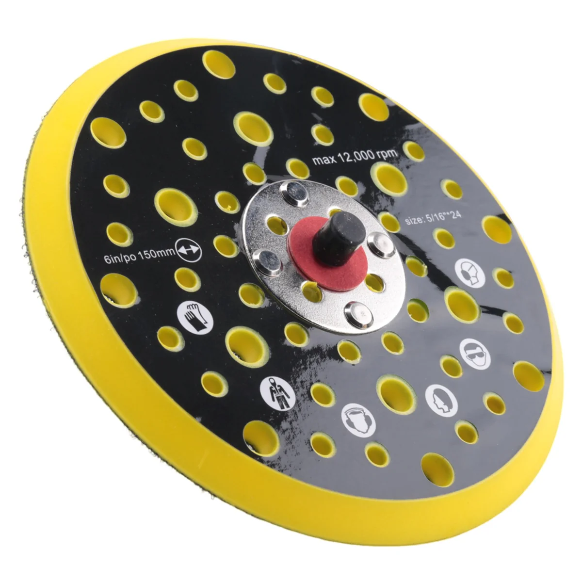 150mm 5/16 Thread 52 Hole Medium Density Random Orbital Sander Hook &amp Loop Backing Pad Compatible with Mirka CEROS DEROS