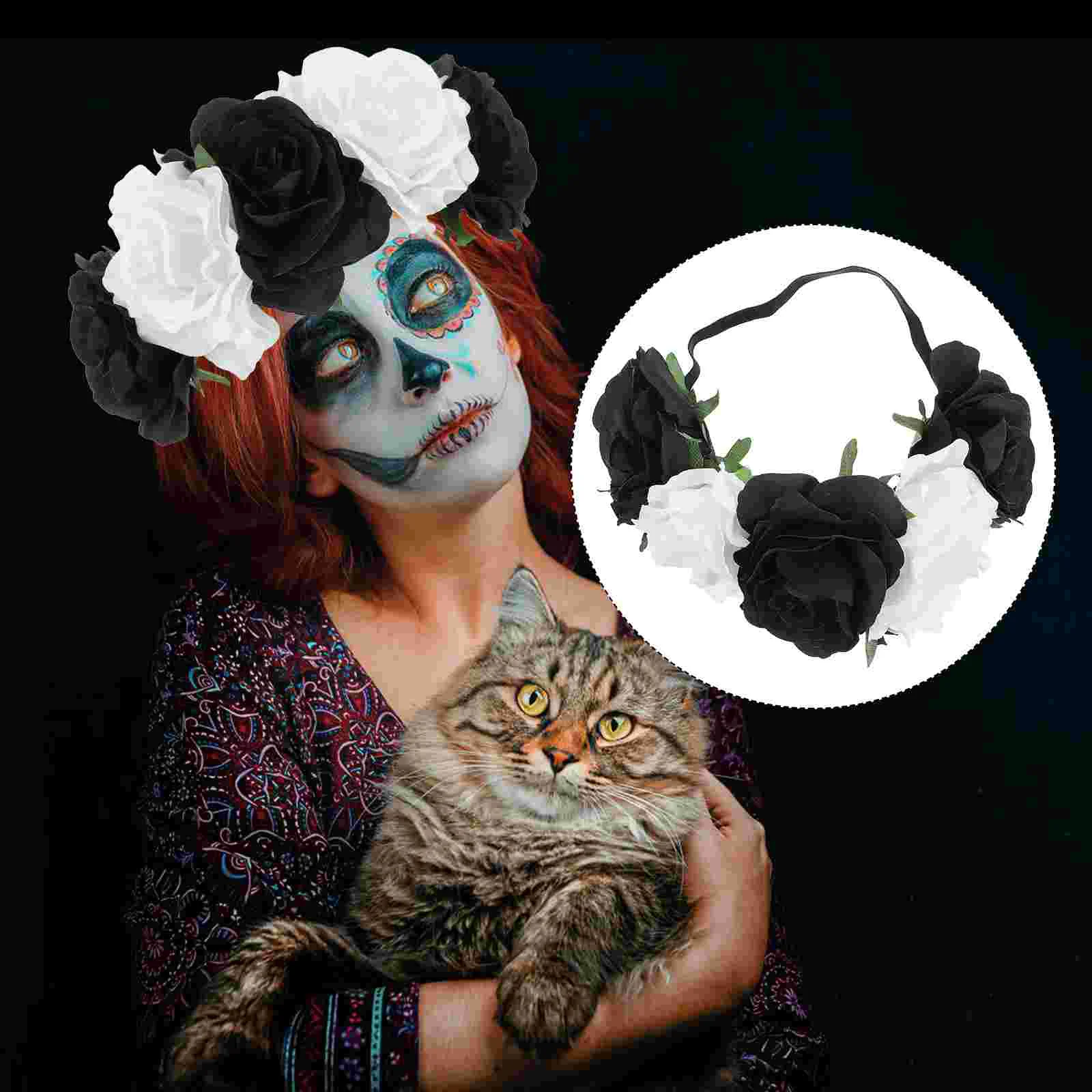 

Обруч на голову для косплея на Хэллоуин, свадебные аксессуары для волос, Женская повязка на голову с рождественским цветком