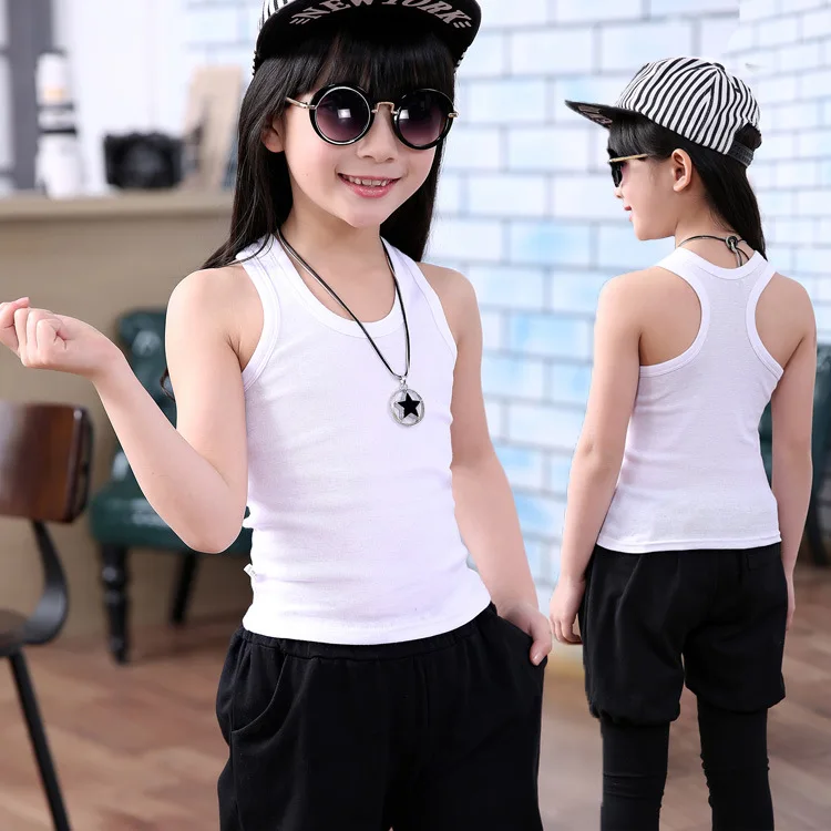 Children's Clothes Boys Vests Underwear Girl Kids Camisoles Tank Tops Summer Solid Cotton Soft Tanks For Toddler Tees T-shirt images - 6