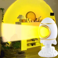 rocket sunset projection lamp usb charging colorful atmosphere night light bedroom living room led projection sunset lamp