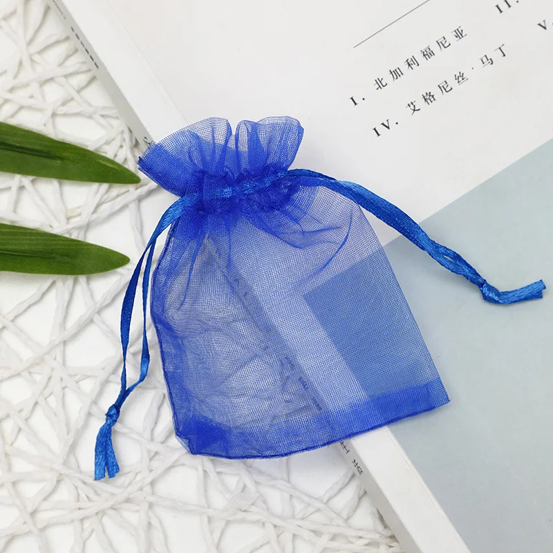 100pcs/lot Organza Gift Bag Jewelry Packaging Bag Wedding Party Goodie Packing Favors Cake Pouches Drawable Bags Present joyero