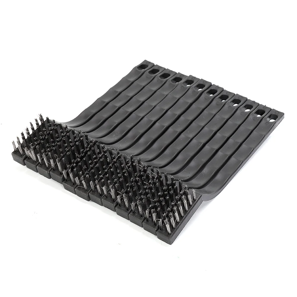 

12x Cleaner Wire Brushes 170x11mm DIY Paint Rust Remover Brushes Household Cleaning Stainless Steel Cleaning Brush