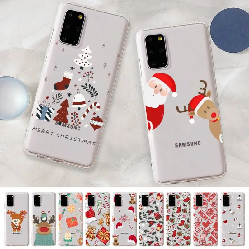 

Christmas New Year Phone Case for Samsung S20 S10 lite S21 plus for Redmi Note8 9pro for Huawei P20 Clear Case