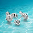 Женские серьги-гвоздики из серебра 925 пробы с изображением Микки и Минни