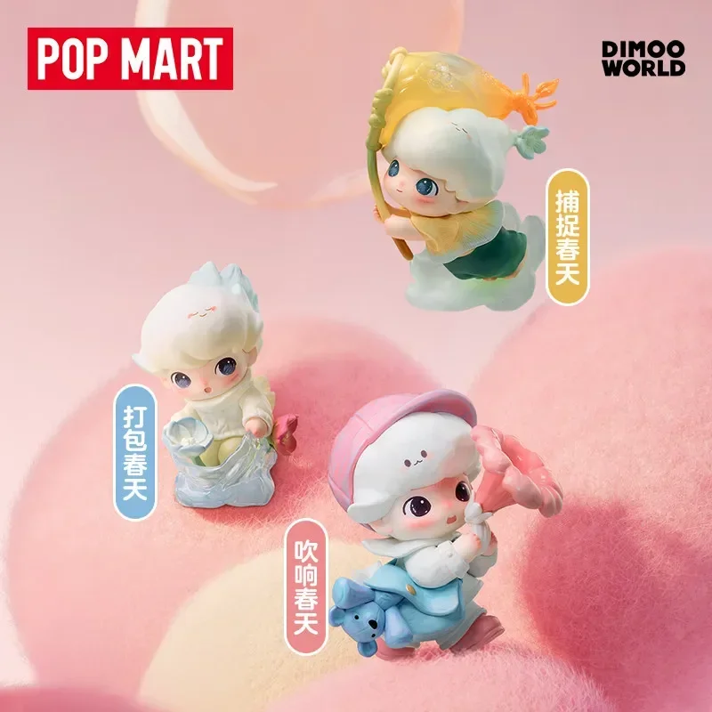 Фото POPMART DIMOO MOMENTS IN BLOOM Серия оригинальных игрушек-сюрпризов в закрытой упаковке, милые модели, аниме-фигурки, подарок на день рождения №3