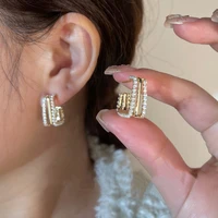 2022 new fashion trend s925 silver needle hypoallergenic fashion classic rhinestone pearl earrings womens jewelry