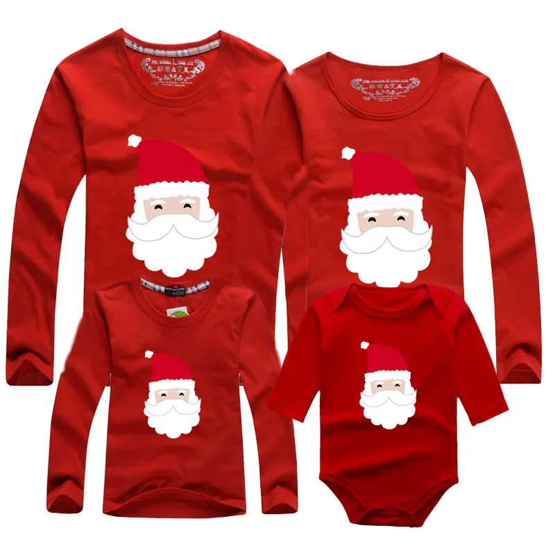 Новинка 2024 Рождественская футболка Семейные комплекты детский комбинезон