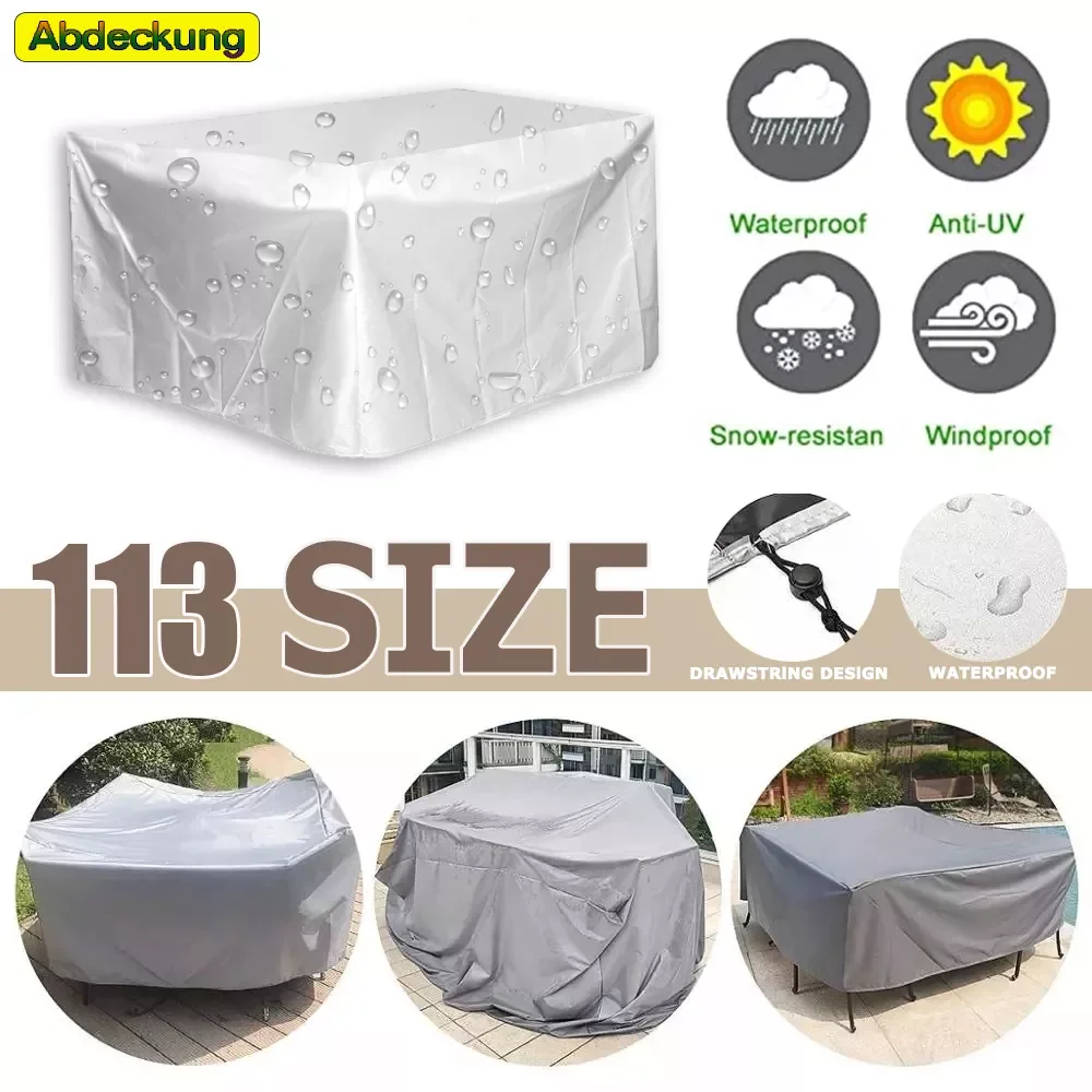 

NEW Waterproof Garden Furniture Cover Outdoor Sunshade Rainproof Dust Cover Lawn Table Chair Sofa Protection Multi-Size Oxford C