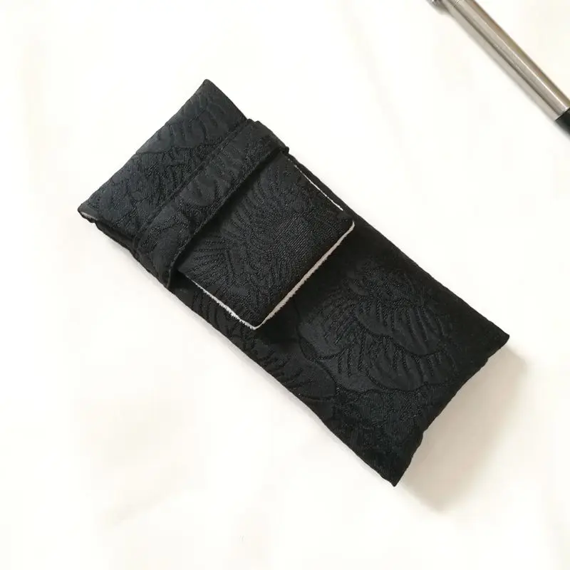 Национальная ветровая тканевая художественная сумка для ручек, 3-луночная сумка для ручек, защитный чехол для ручек, портативная сумка для ручек, синяя клетчатая вишня