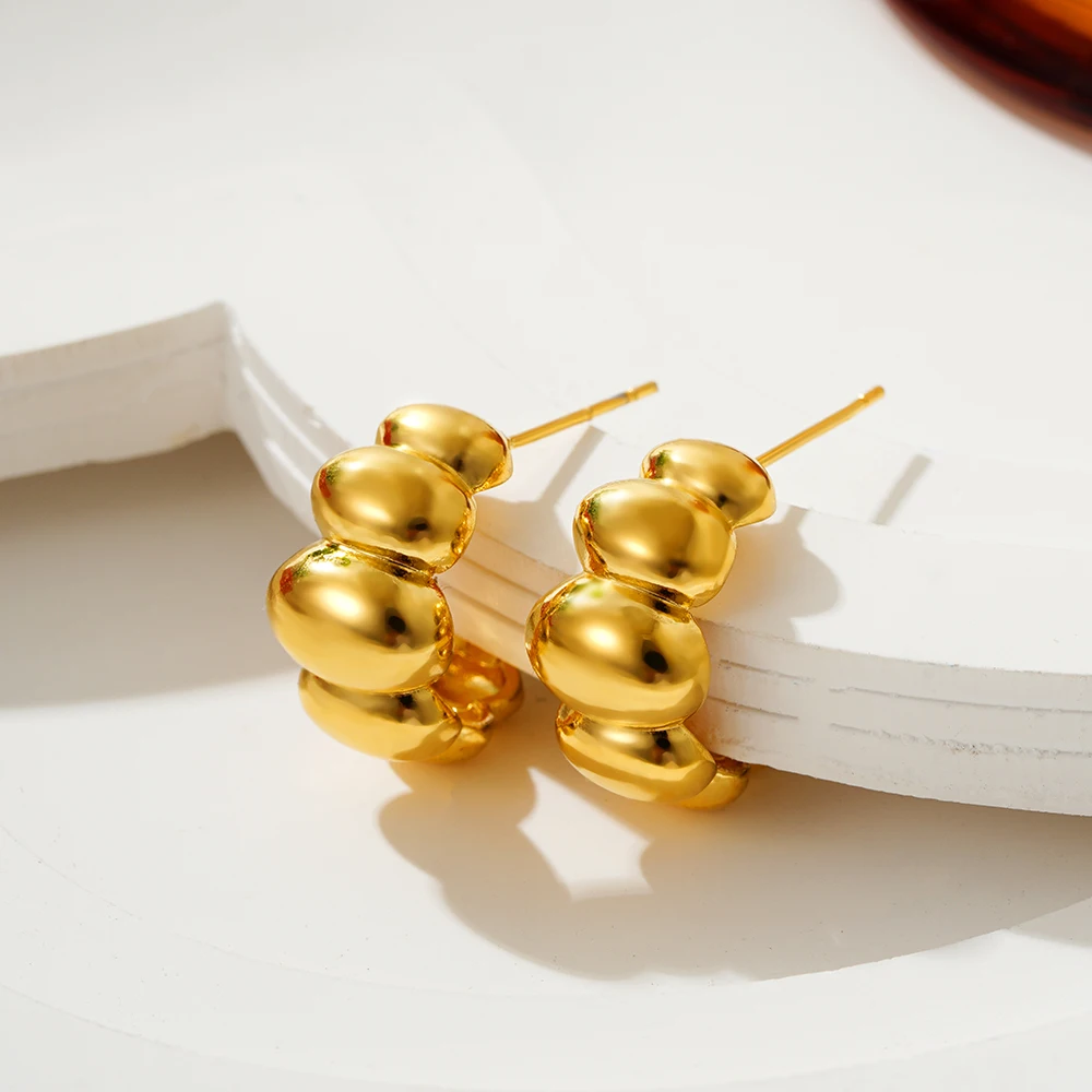 Массивные серьги Huggie из нержавеющей стали с-образной формой ПВХ гипоаллергенные