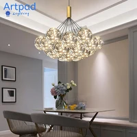 artpad nordic glass bubble chandelier living room modern ball round ring chandelier metal bar dinning room luxury led lighting