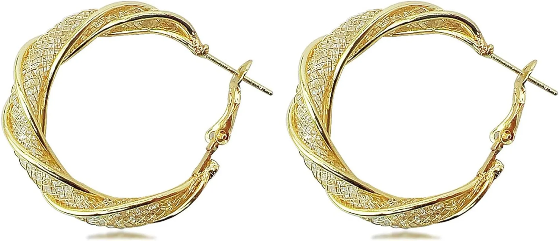 Полые Винтажные серьги в сетку модные спиральные полые женские кольца роскошные