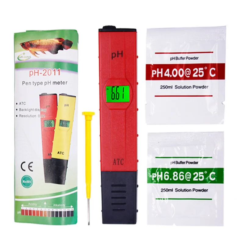 

1PC PH-2011 Meter High Precision Drinking Water Quality Analyzer Resolution 0.01 Temperature Compensation ATC Function Backlight